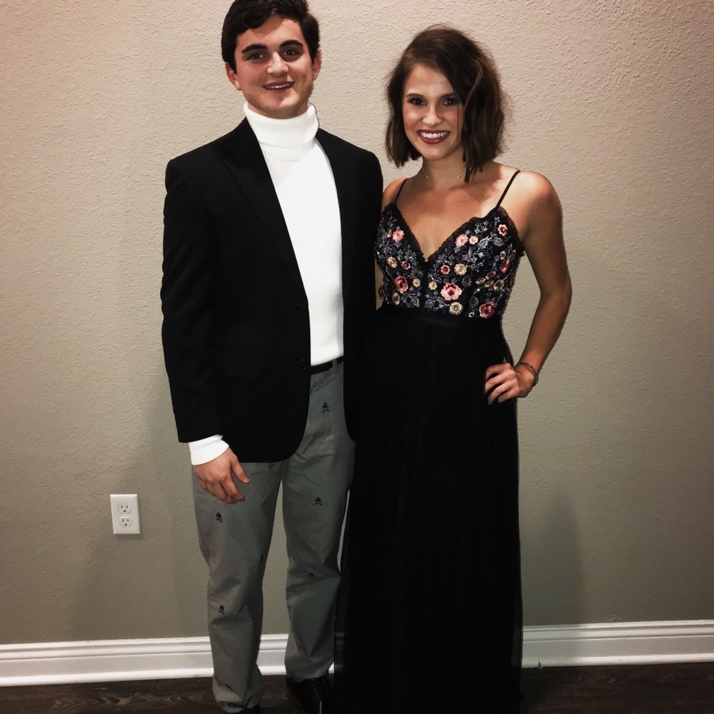 Black long tulle dress